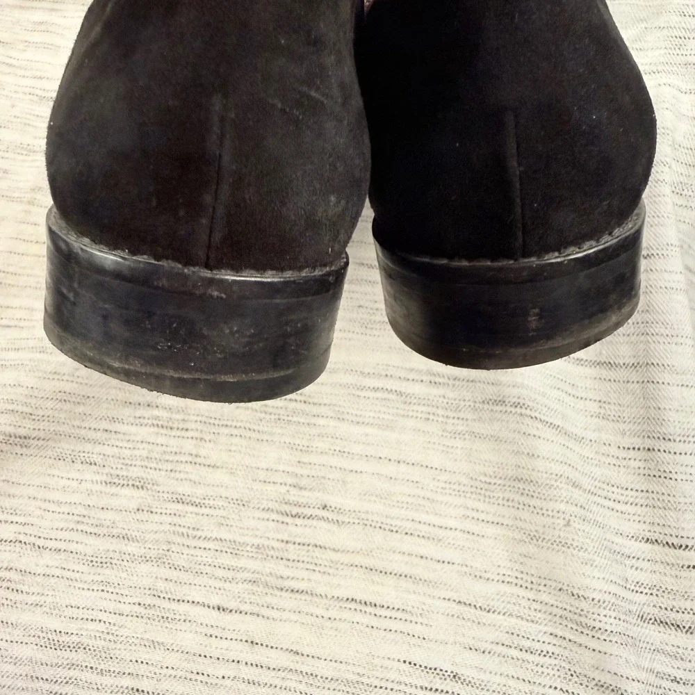 Aquatalia Golda‎ Women's Black Suede Loafers Size 6.5 Classic Minimalist